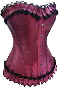 Purple Satin Corset with ribbons