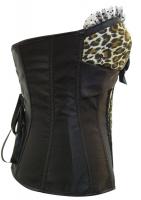 Black and Leopard Corset with bows and lace