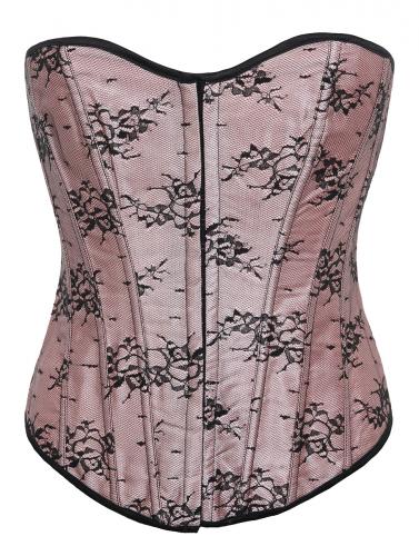 Pink Corset with black floral patern
