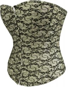 Beige Corset with black floral patern