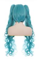 Blue curly wig, cosplay Miku Vocalod