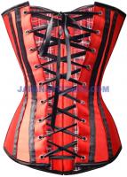 Red Corset with black lace