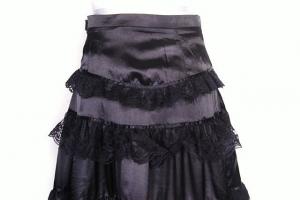 Long victorain skirt 2 parts black satin