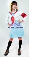 Tenue colire bleu et blanche, cosplay Haruhi Suzumiya