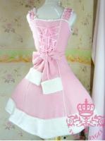Dress sweet lolita poodle patern, pink and white