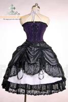 Robe corset noire  baleines vintage, Lolita Troubadour