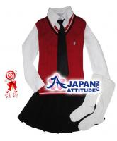 Tenue colire japonaise corenne cosplay rouge et noire