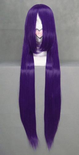 Perruque longue violette fonce 100cm, cosplay Ikkitousen