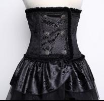 Long skirt with underbustcorset black