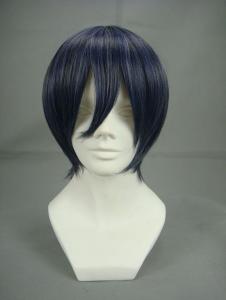 Short wig bleu black 32cm, cosplay Ash, Clien Phantomhive