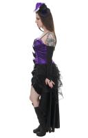 Burlesque cabaret outfit, black and purple with hat