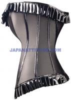 Black Satin corset with PVC ribbons
