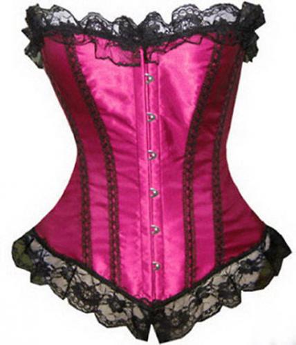 Purple and black lace corset