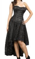Black Satin Dress Mollflander with layers of black lace