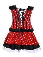 Corset dress black and redwith ribbons