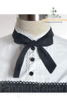 Gothic Lolita: Neat Square Collar Patch Trimming black Dress