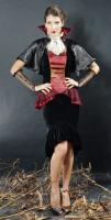 Steampunk vampire outfit, black and red with chocker