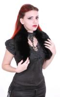 Stole bolero fake black fur, elegant aristocrat vintage