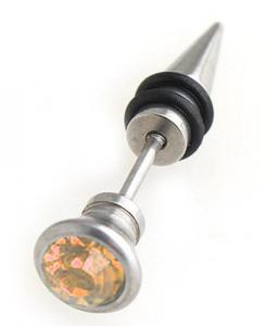 Piercing boucle d'oreille avec pic et pierre couleur or