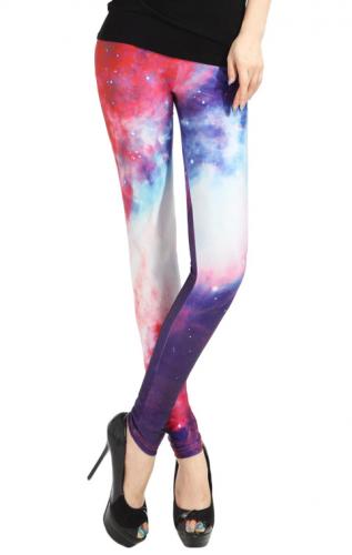 Leggings galaxy red and blue