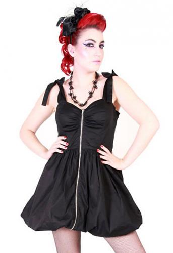 Robe Ruby Rock Dress noire avec bretelles et fermeture, Market Bizarre