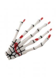 White with blood stains Skeleton Hand Hair Clip