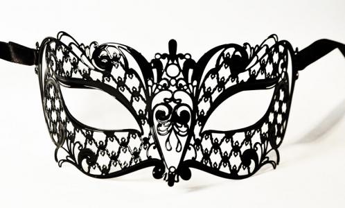 Venetian Sophisticated Gothic Mask, fine ironwork Brillina
