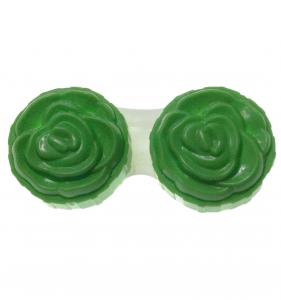 Boitier  lentilles fleur verte