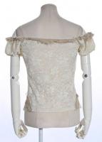 White beige shirt special steampunk corset RQBL