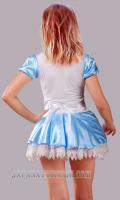 Costume robe satin bleue et blanc avec noeud noir Alice in Wonderland
