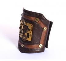 Brown steampunk armban with gears