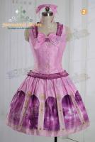Lacing up Vest and Skirt Castle Innocent pink, Gothic Lolita
