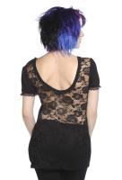 Black Top dress with purple cameo with immortal skull lovers, back lace