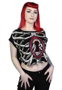 Black Top with white skull and red frame lock