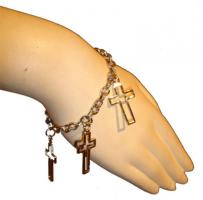 Chain bracelet with vaudoo crosses