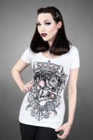 White t-shirt RAT KING gothic blouse, dark fashion, horror