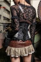 Black lace Shirt top steampunk RQBL