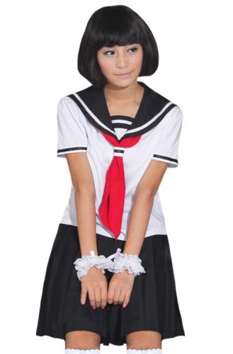 Schoolgirl Outfit Japanese cosplay blue with red scarf