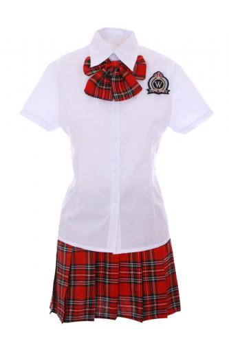 Schoolgirl Outfit Japanese cosplay red with bow tie