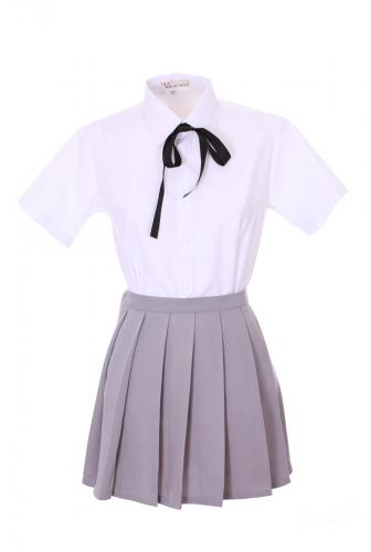 Schoolgirl Outfit Japanese cosplay grey and white