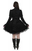 Black long sleeves dress with lace, bow and choker GLP