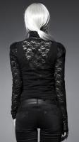 black neckline and puffed sleeves in lace Top, pleated bottom Punk Rave