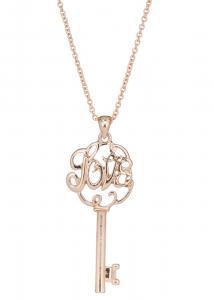 Golden love key cute pendant Necklace