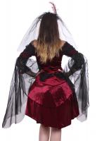 Sexy burgundy bal dress with mask and garters