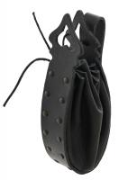Noble sack base purse black leather gothic medieval, LaRPS