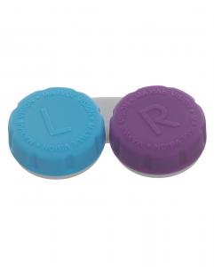 Purple and blue lens cases