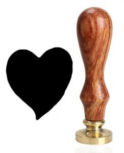 Heart Seal stamp wooden handle