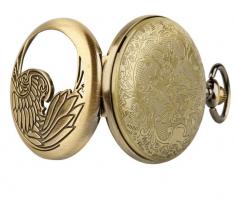 Phoenix Gold color and white Pocket Watch Steampunk Gothic Nobleman