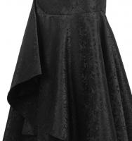 Longue jupe brocart noir lgante gothique avec volants