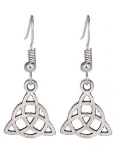 Silvery earrings triquetra shaped, occult vintage gothic celtic